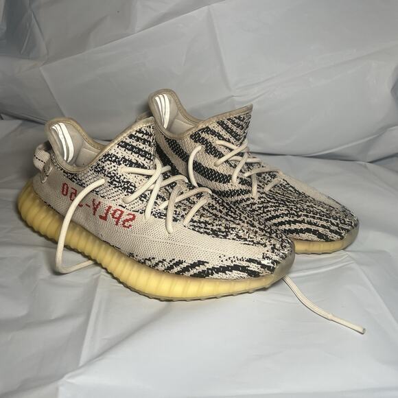 Size 8 Men\'s Adidas Yeezy Boost 350 V2 Low Zebra Sneakers main image 7